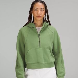 Lululemon Scuba Oversized Half-Zip Hoodie Olive Green
